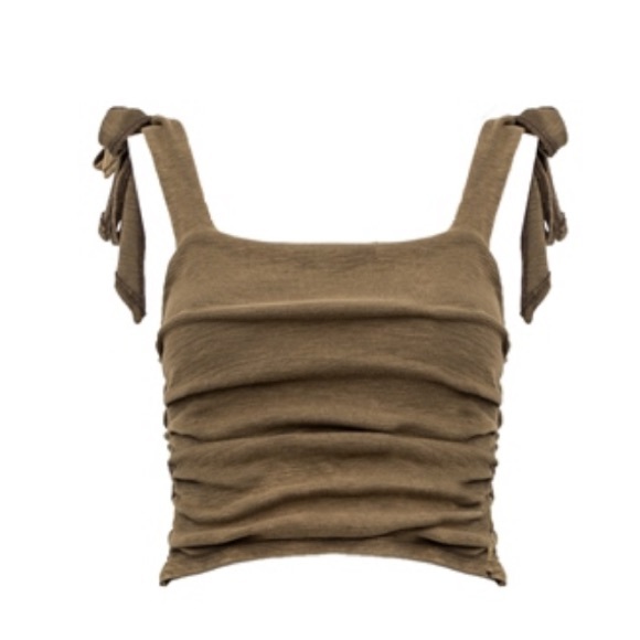 Free People Boulevard Cotton Crop Top - oregano - Picture 4 of 8